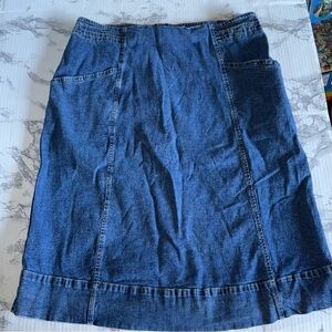 Christopher & Banks Blue Denim Midi Skirt